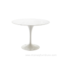 table Carrara marble and white aluminium base table